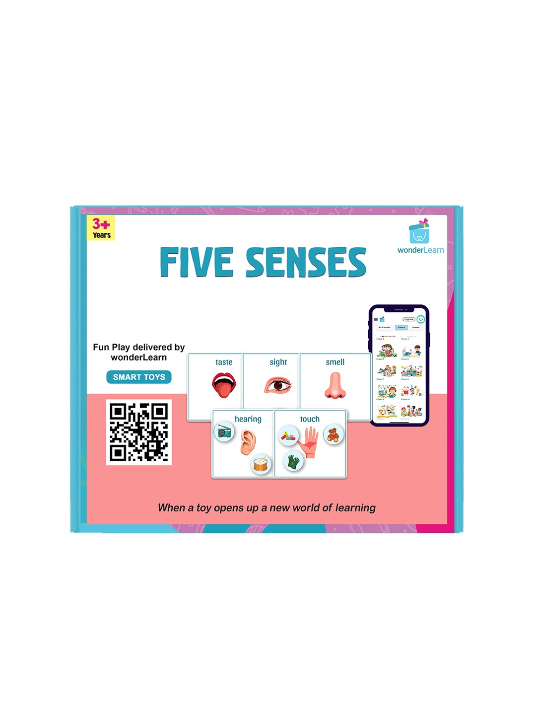 

wonderLearn Kids White & Red Five Senses Paper Flash Cards Skill Development Toys