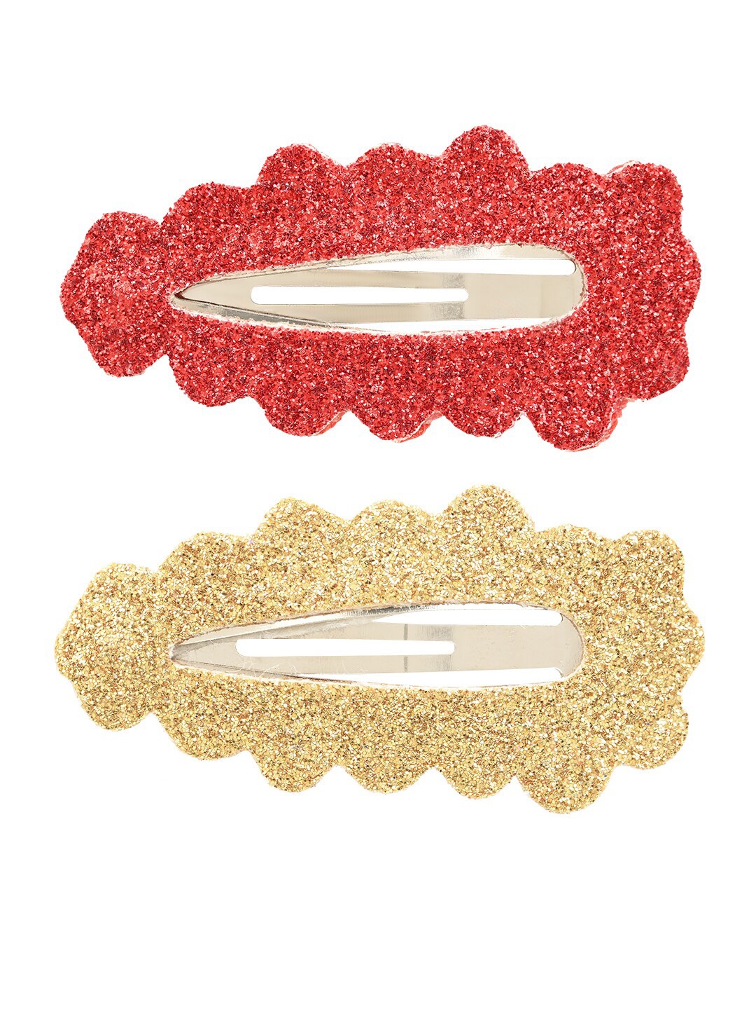 

Aye Candy Girls Set of 2 Gold-Toned & Red Tic Tac Hair Clip