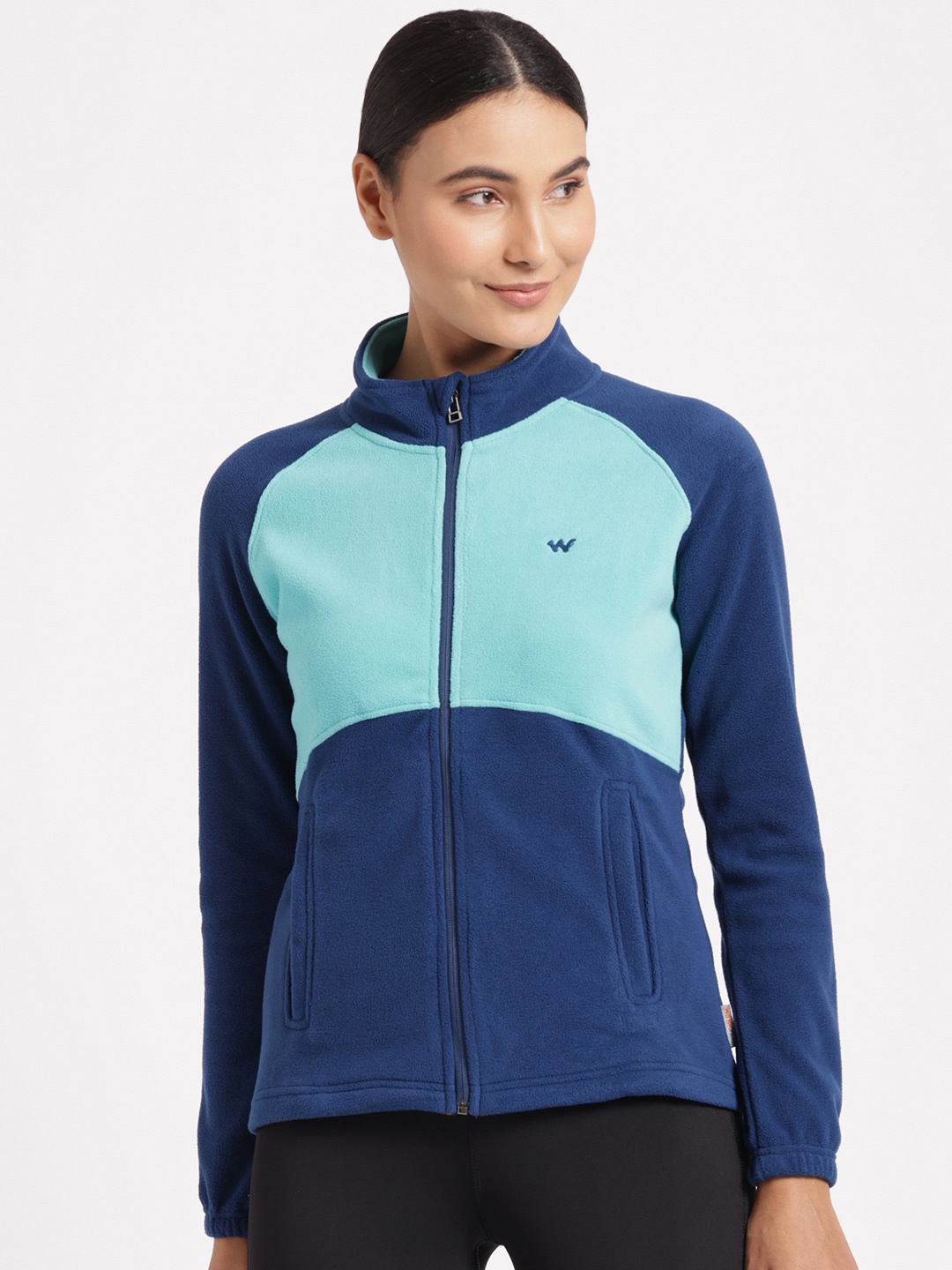 

Wildcraft Women Blue Colourblocked Water Resistant Running Tailored Jacket