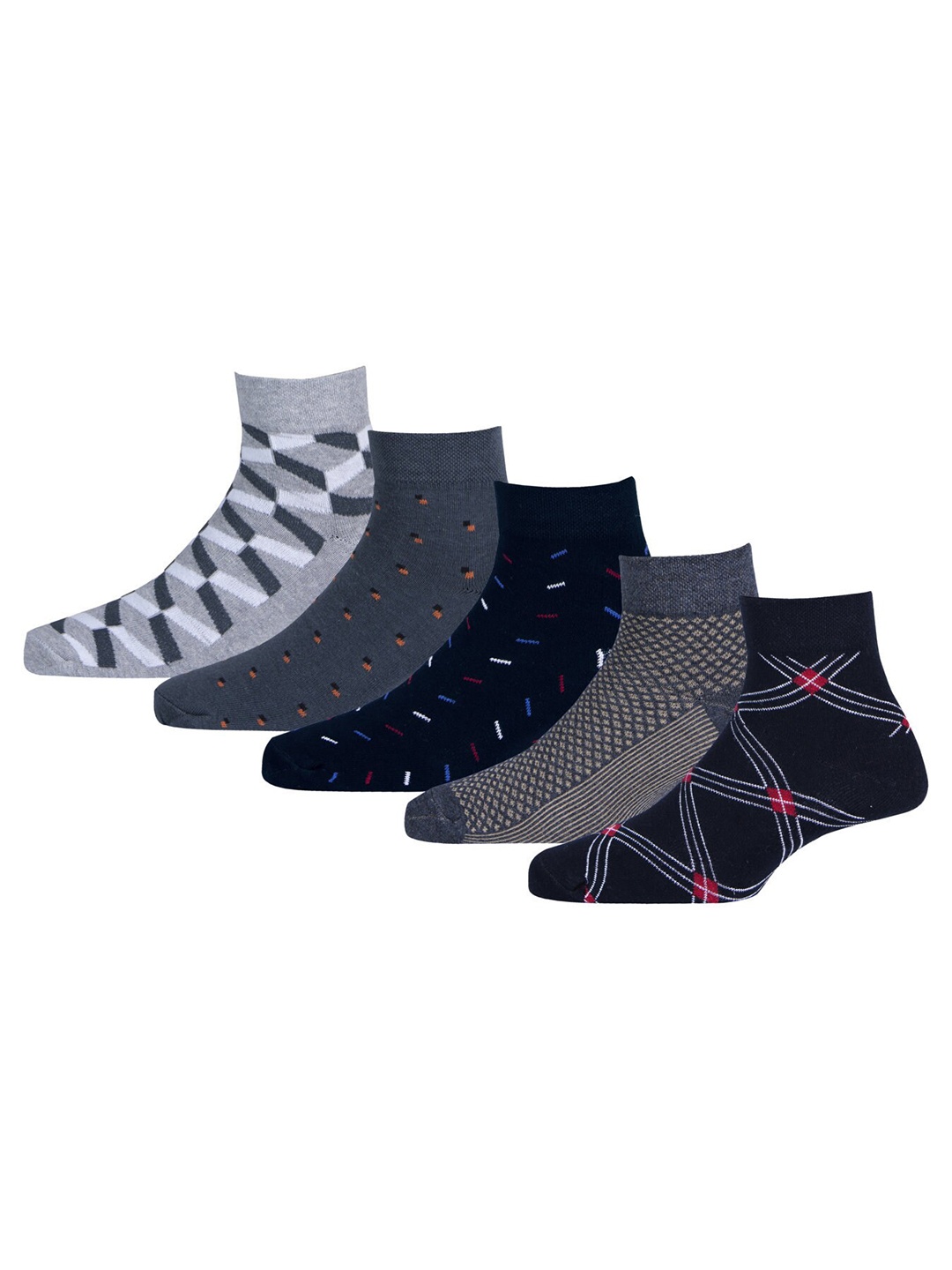 

RC. ROYAL CLASS Men Pack of 5 Patterned Calf-Length Socks, Multi