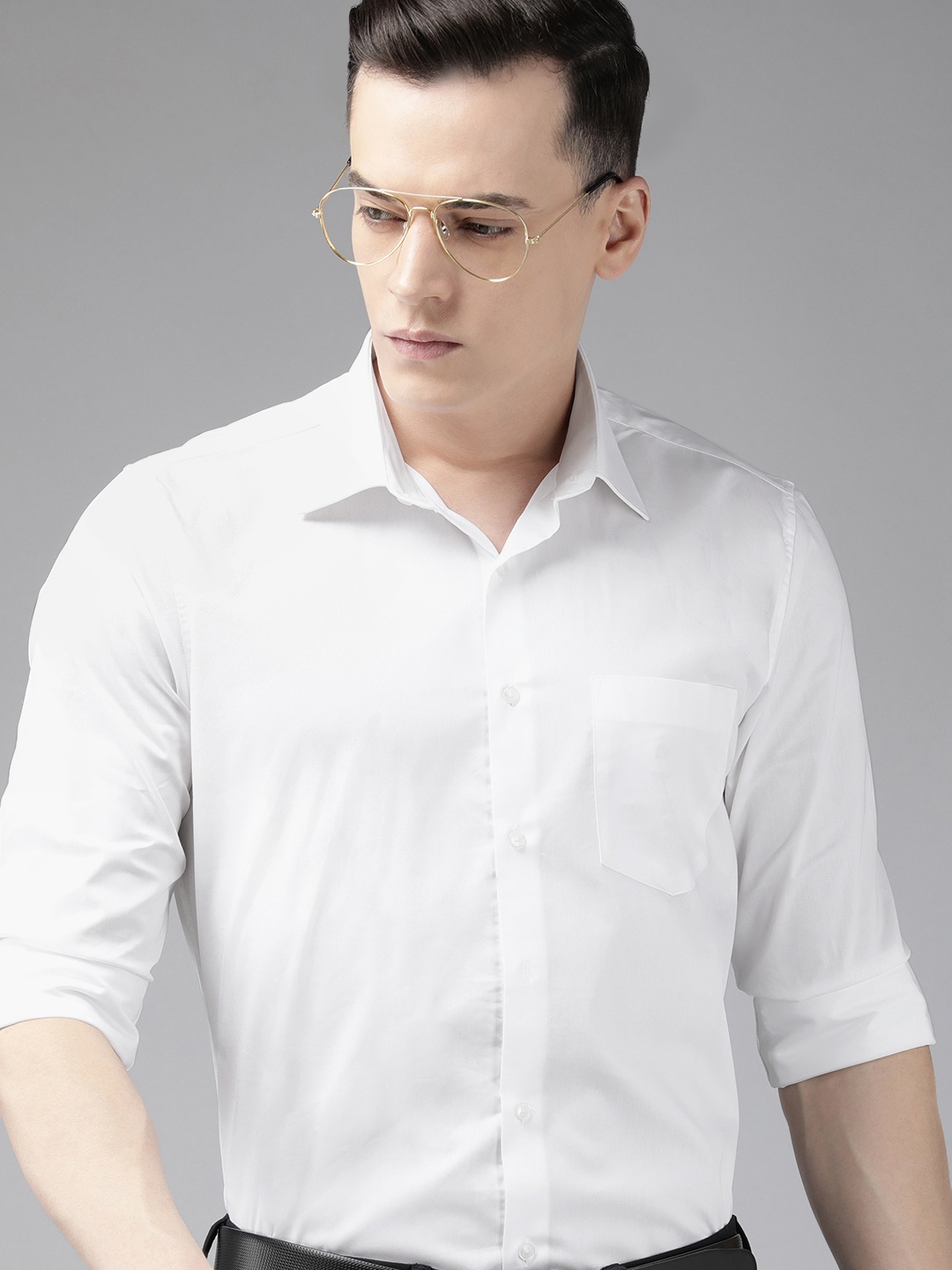 

Van Heusen Men Solid Slim Fit Opaque Casual Shirt, White