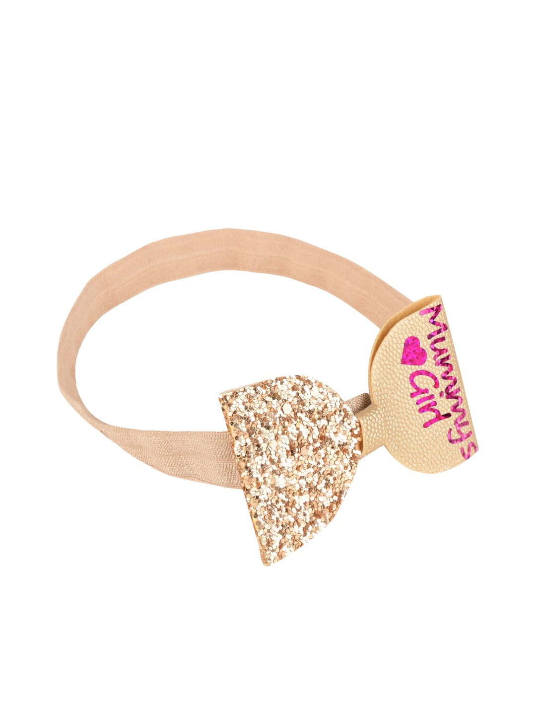 

Aye Candy Girls Gold-Colored Embellished Mummy's Girl Bow Headband