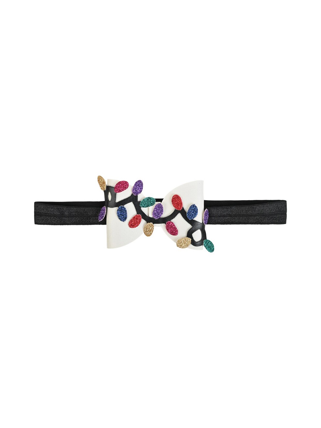 

Aye Candy Girls White Embellished Christmas Lights Bow Chill Wrap Headband