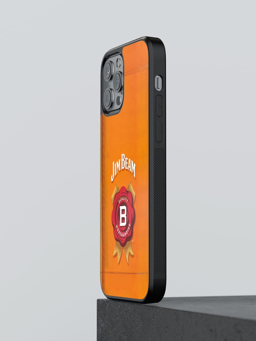 

macmerise Orange Printed Jim Beam Design iPhone 13 Pro Max Phone Back Case, Black