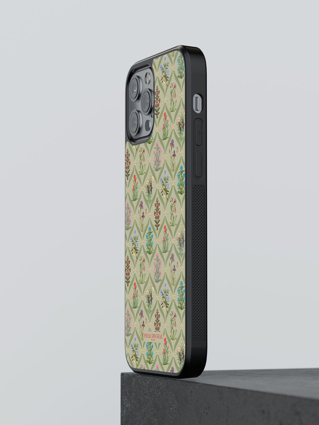 

macmerise Green Printed Payal Singhal Mughal Motifs Design iPhone 13 Pro Bumper Phone Back Case