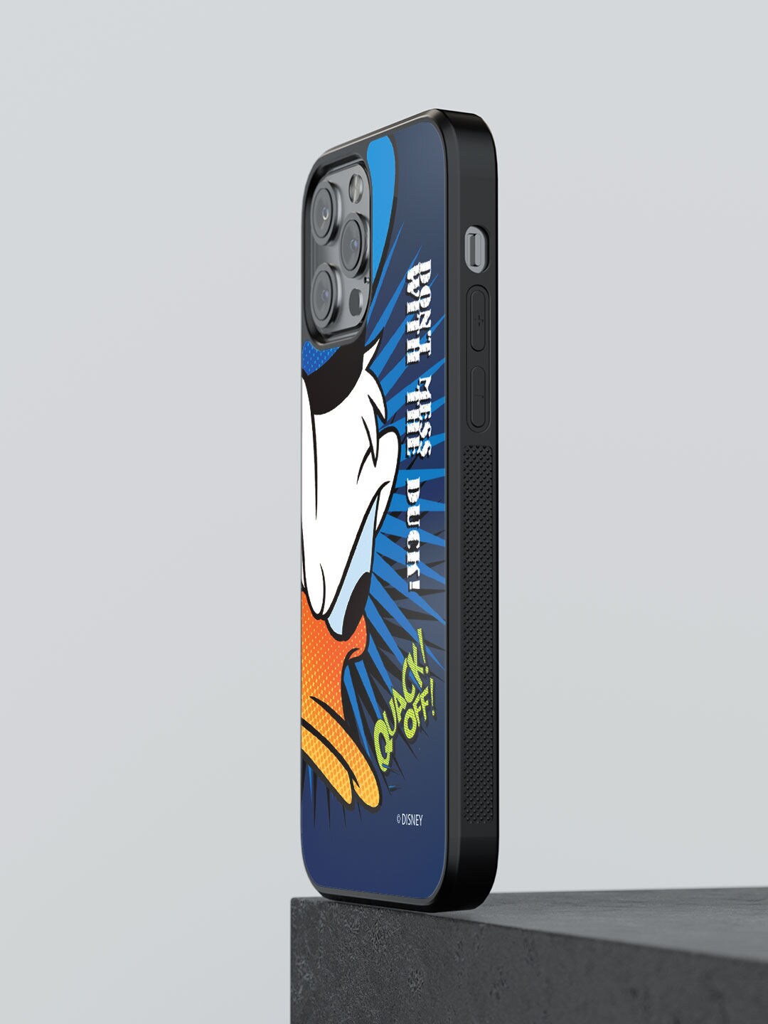 

macmerise Blue & White Quack Off Design iPhone 13 Pro Bumper Phone Back Case