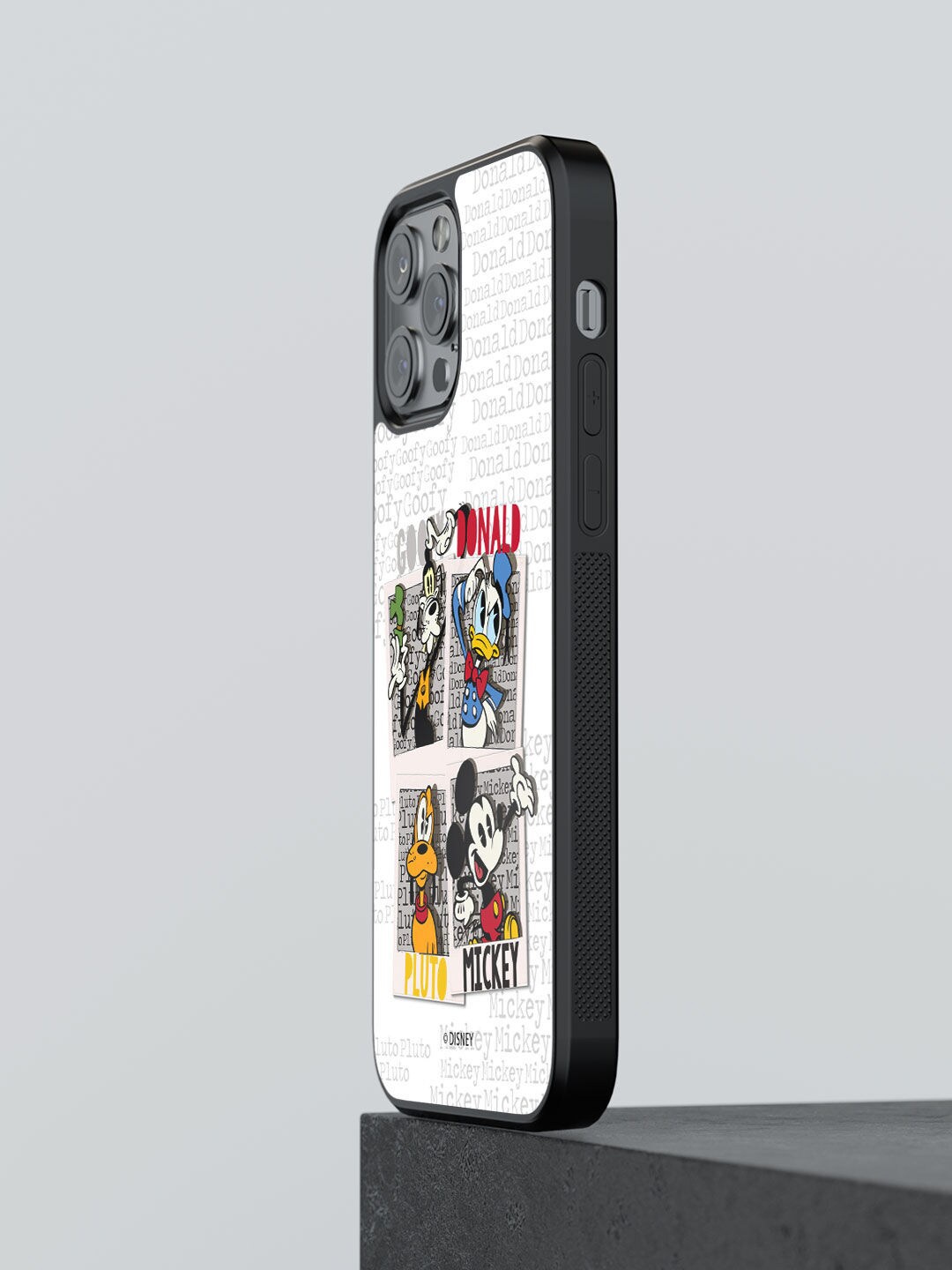 

macmerise White Printed Disney Dudes Design iPhone 13 Pro Bumper Phone Back Case