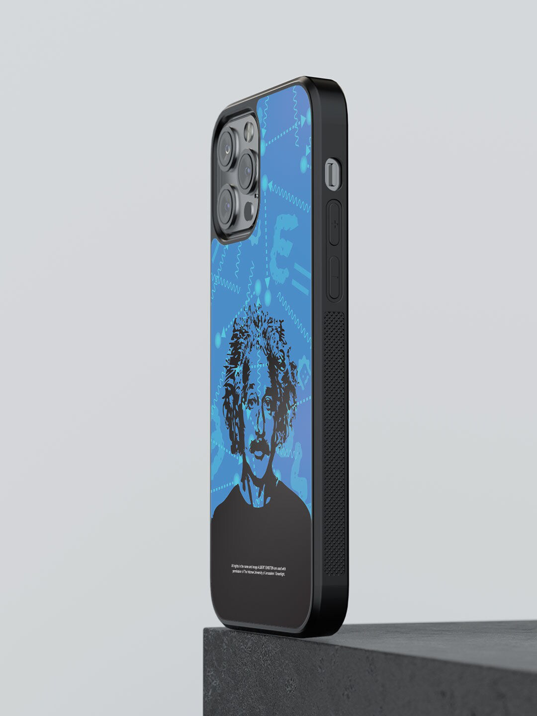 

macmerise Blue & Black Wise Albert Einstein Design iPhone 13 Pro Bumper Phone Back Case