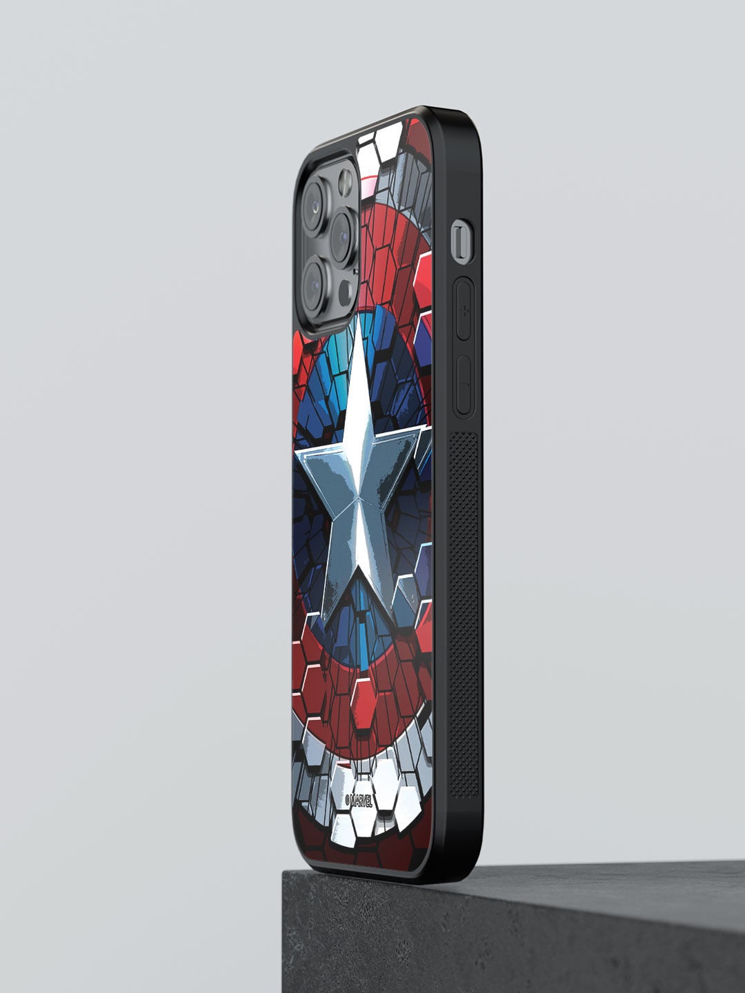 

macmerise Silver & Blue Hex Shield Design Printed iPhone 13 Pro Max Phone Covers