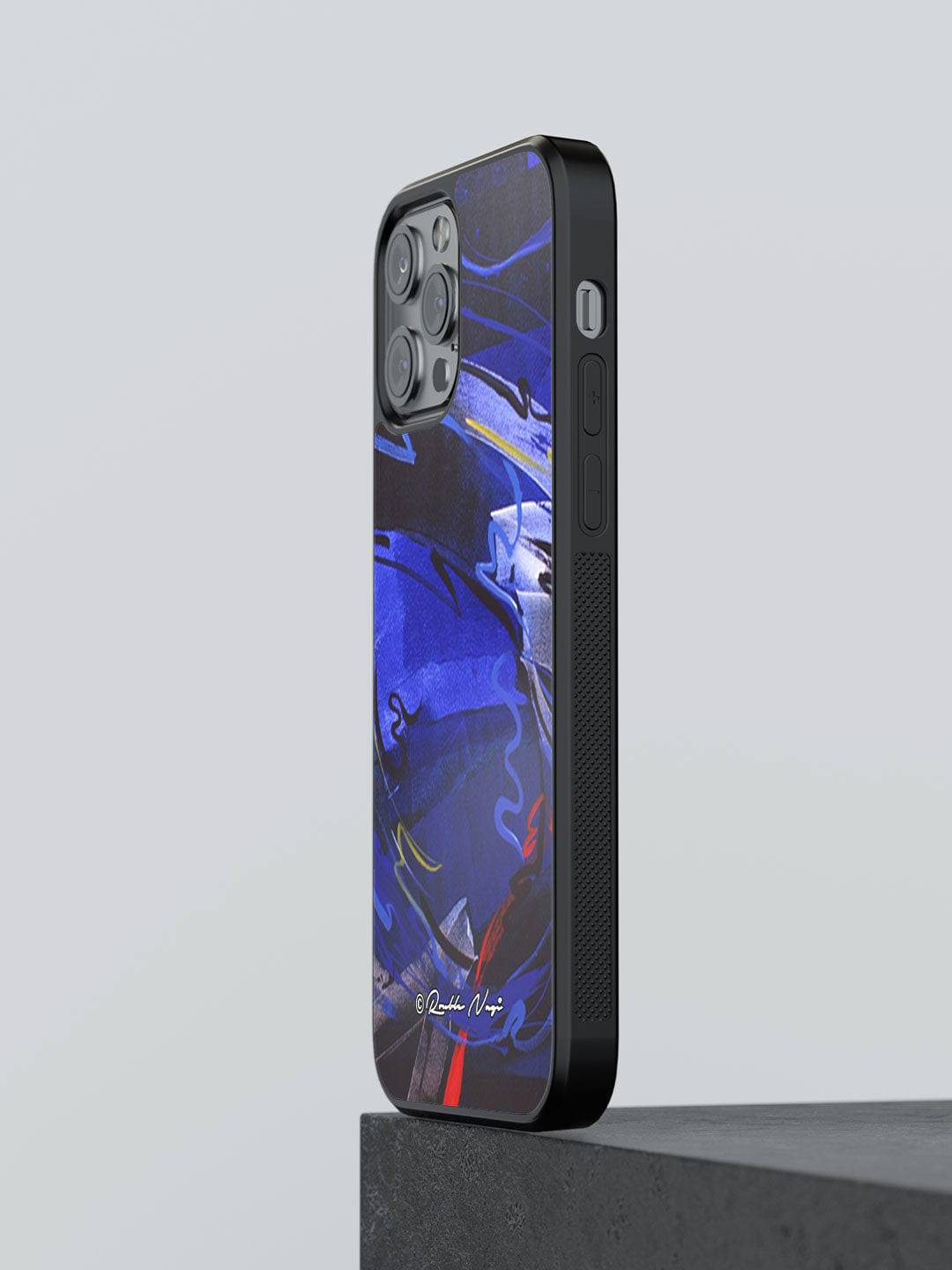 

macmerise Blue Printed Rubber iPhone 13 Pro Max Bumper Phone Back Case