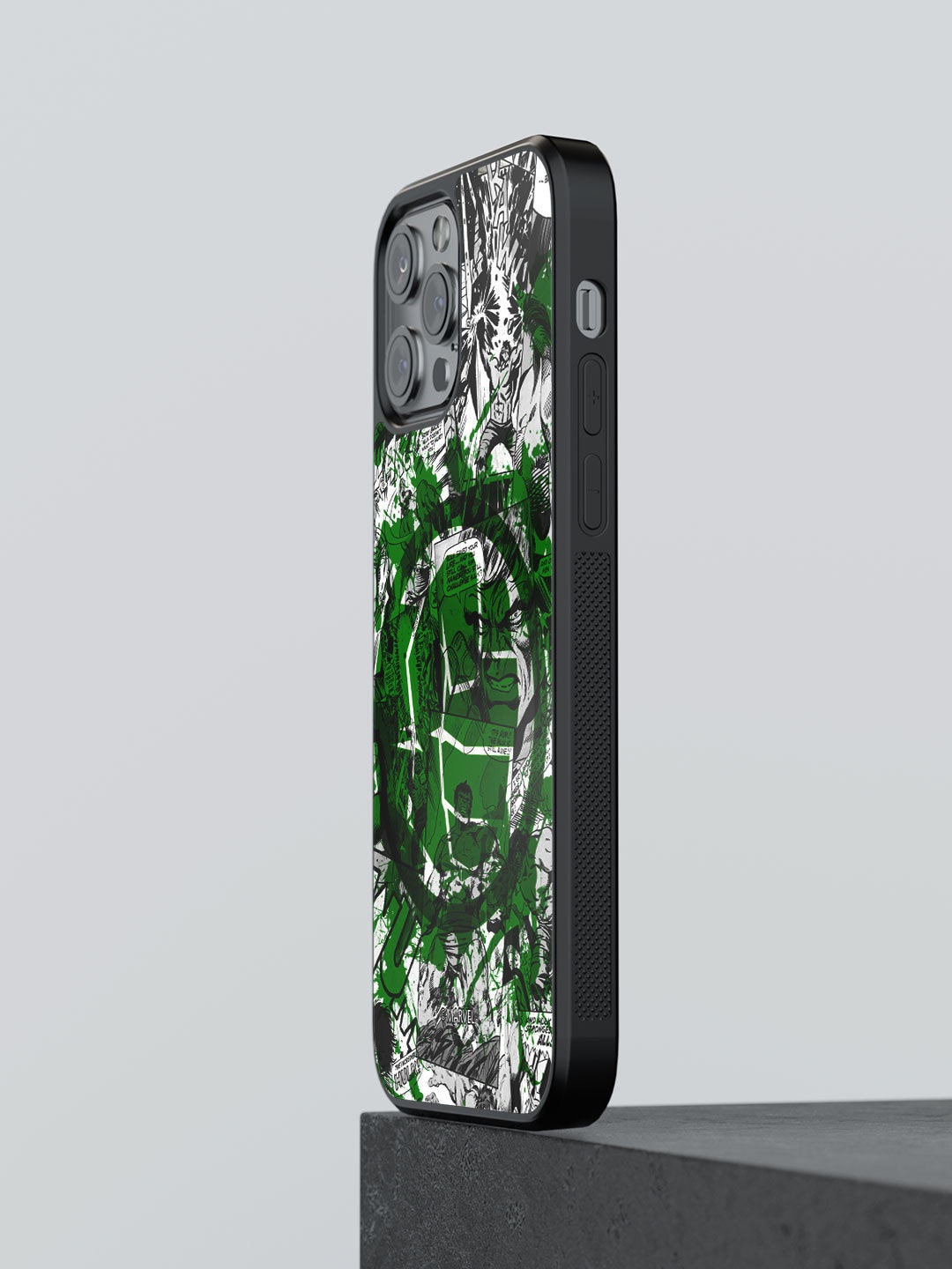 

macmerise Green & White Hulk Printed Rubber iPhone 13 Pro Bumper Phone Back Case