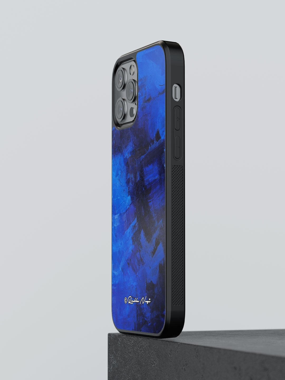 

macmerise Blue Printed iPhone 13 Pro Max Bumper Phone Back Case