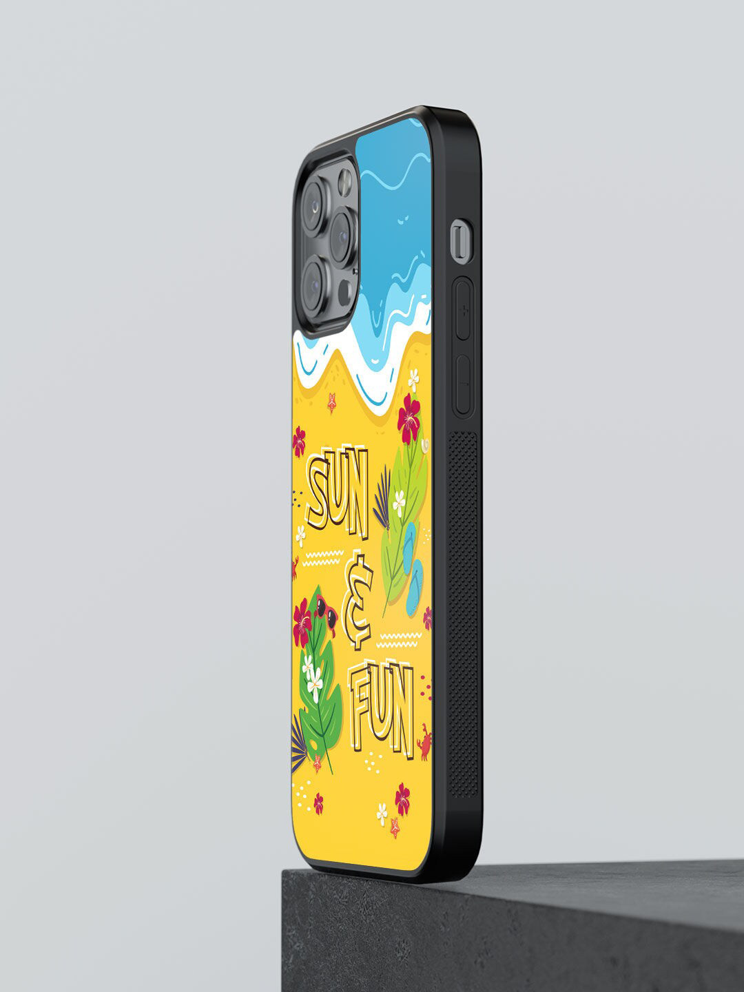 

Macmerise Yellow & Blue Printed Sun And Fun iPhone 13 Pro Max Bumper Case