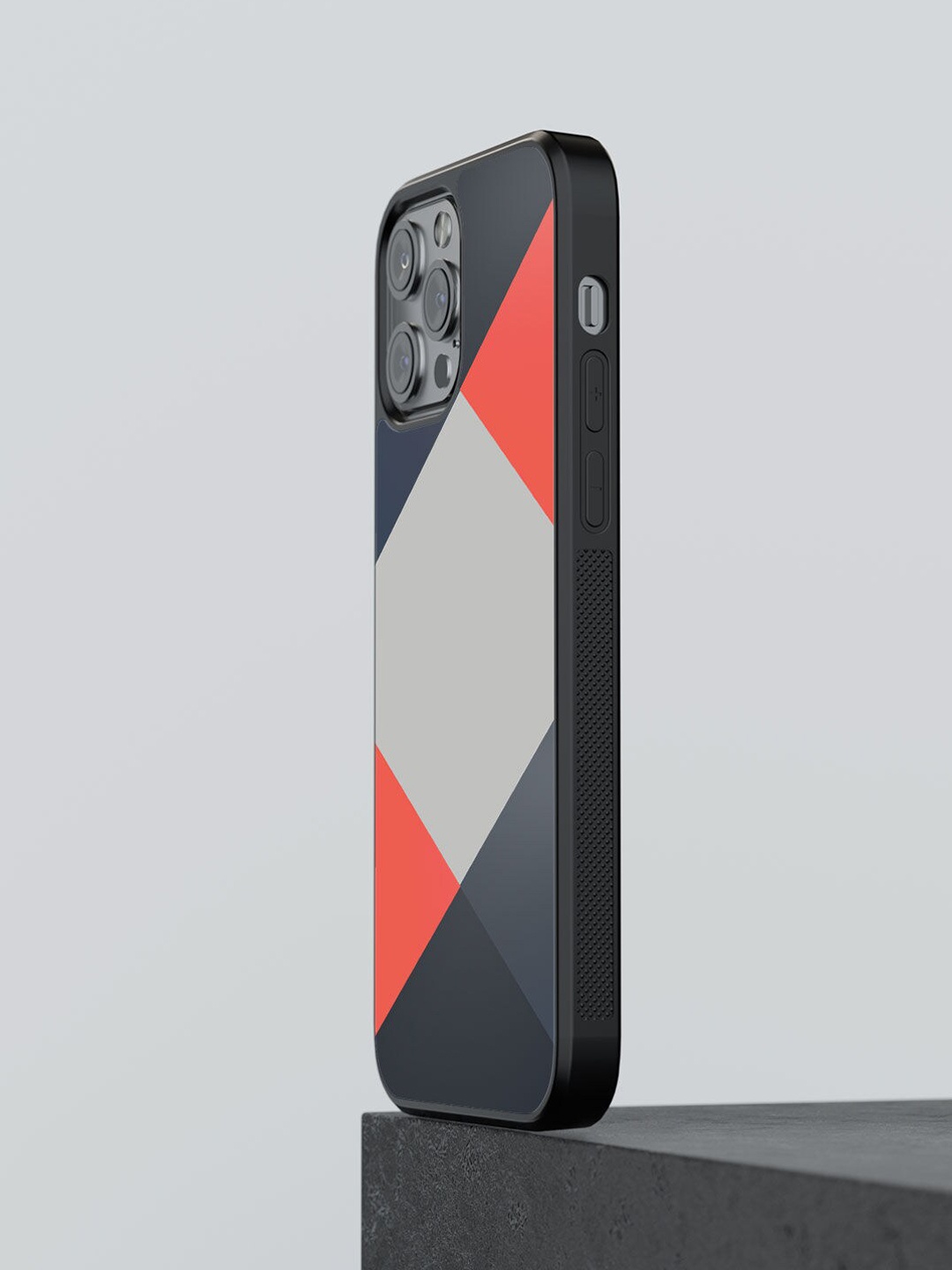 

macmerise Black Printed Criss Cross Design iPhone 13 Pro Max Phone Back Case