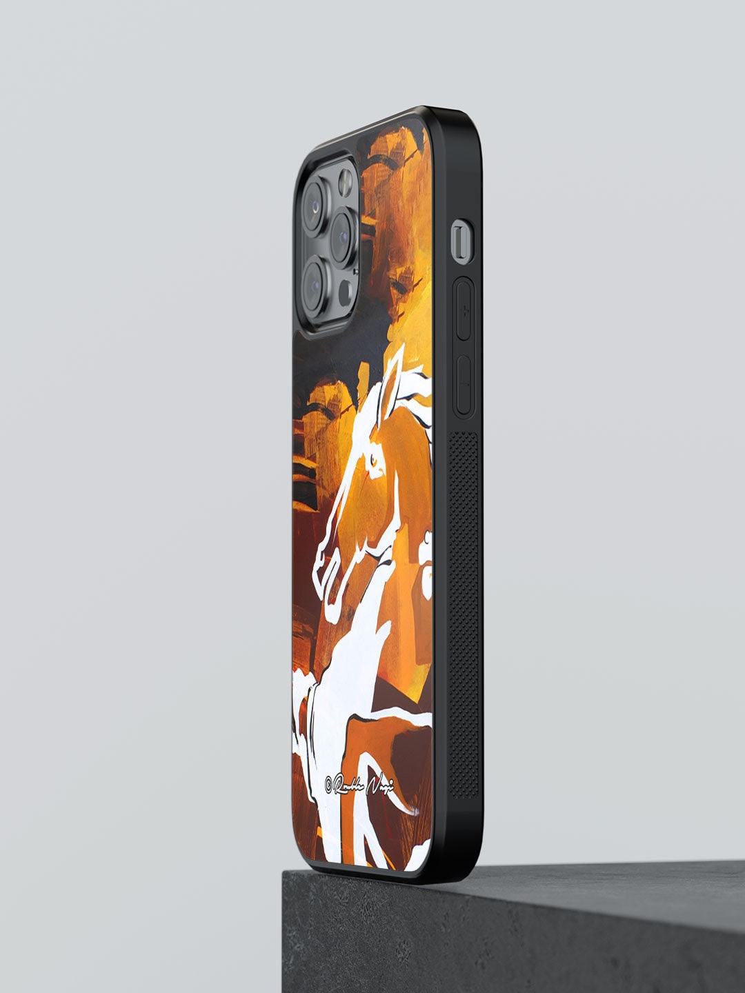 

macmerise Yellow & White Printed iPhone 13 Pro Max Bumper Phone Back Case