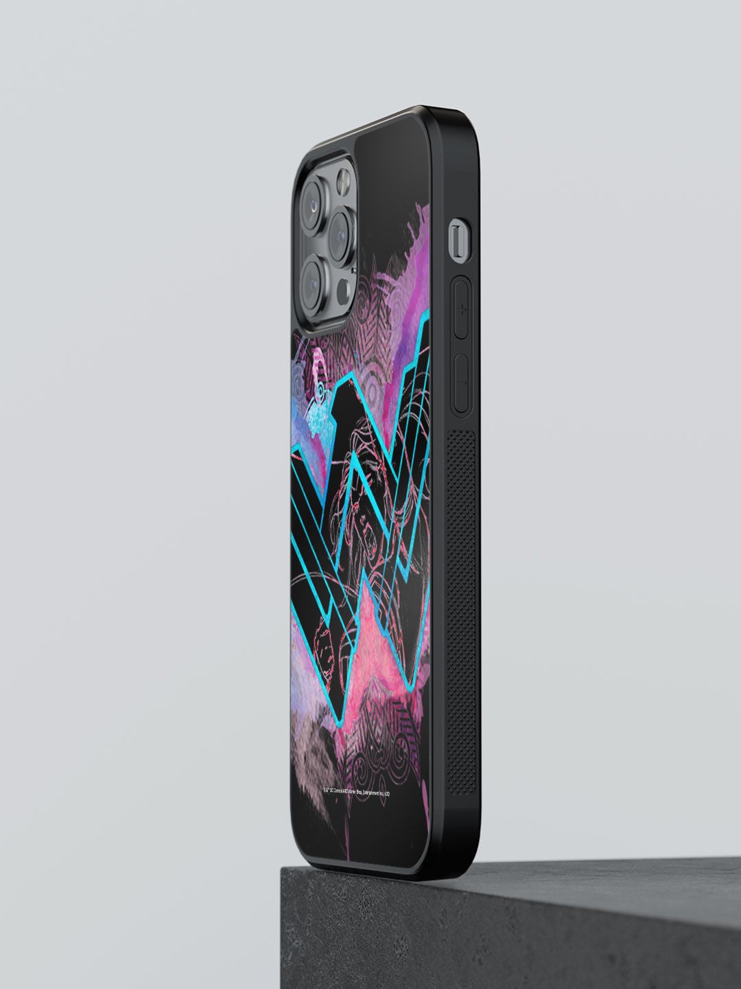 

macmerise Black & Pink Wonder Woman Splash Design iPhone 13 Pro Bumper Phone Back Case