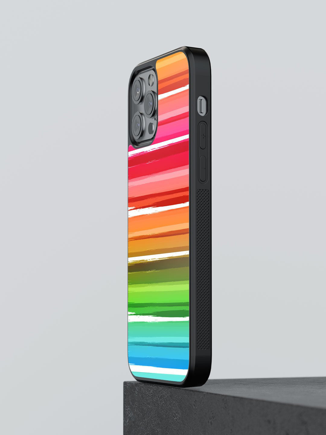 

macmerise Colourful Brush Strokes Design iPhone 13 Pro Max Bumper Phone Back Case, Green