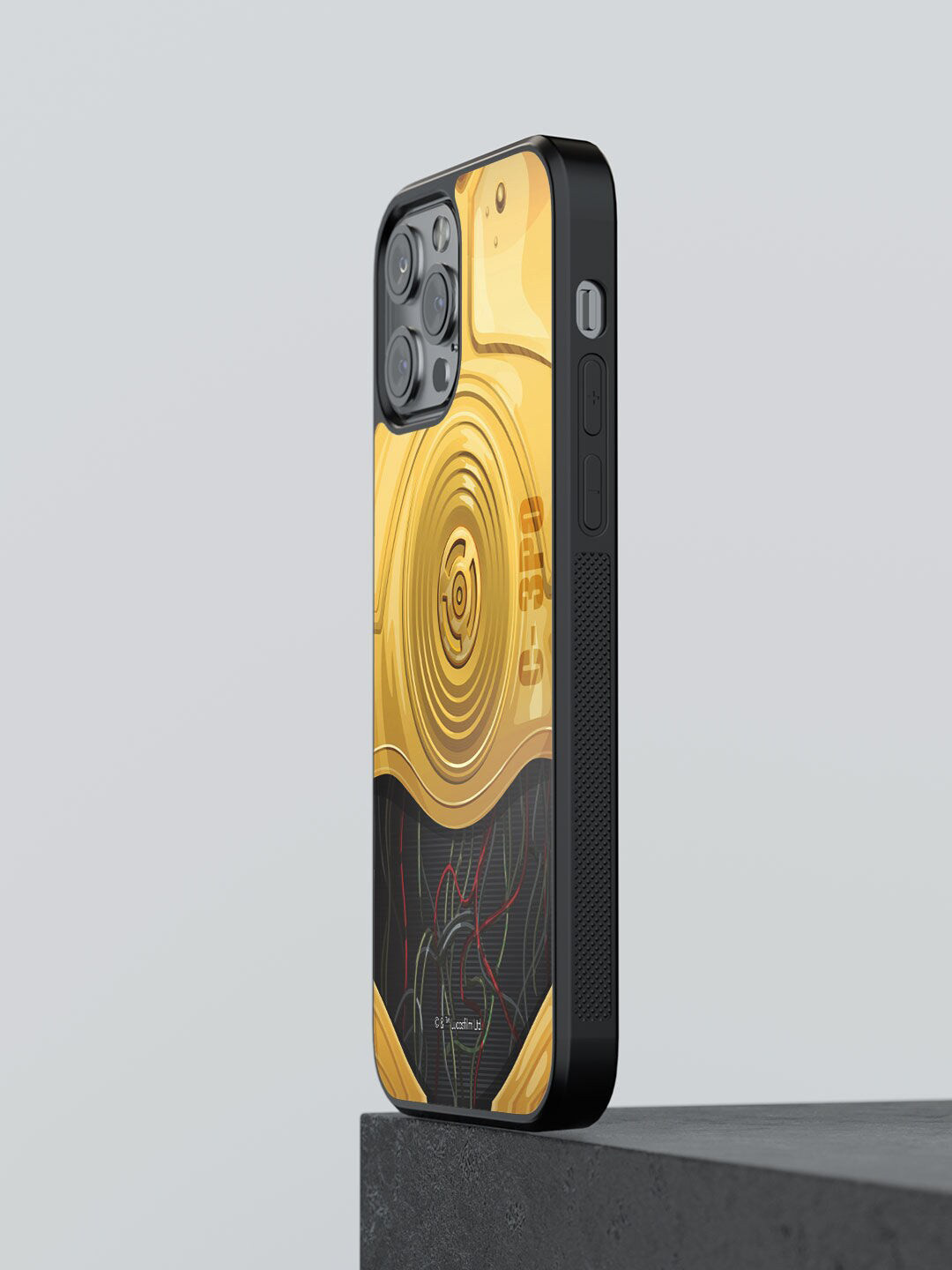 

macmerise Black & Gold Printed Attire C3PO Design iPhone 13 Pro Max Phone Back Case