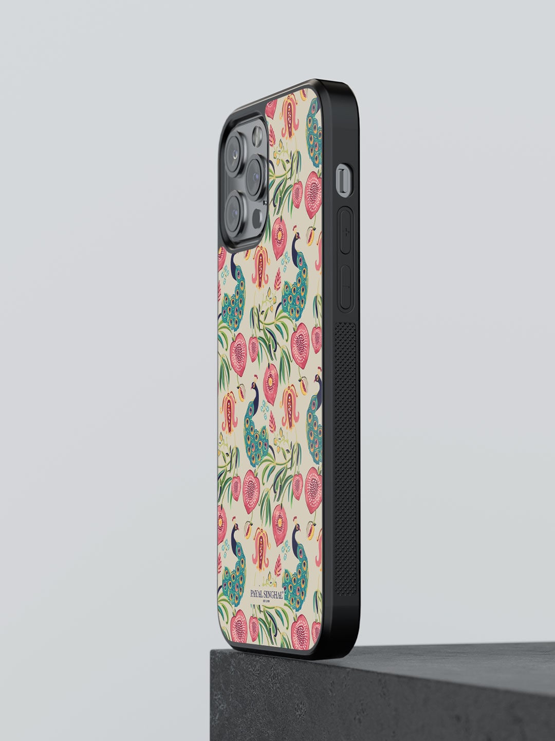 

macmerise Cream Printed Payal Singhal Anaar and Mor Design iPhone 13 Pro Bumper Back Case