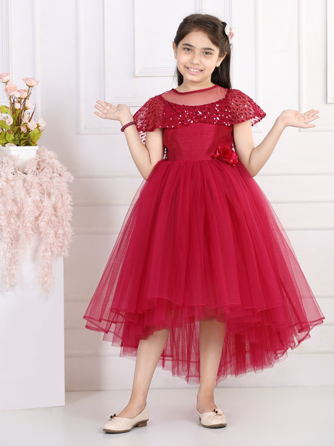 

Toy Balloon kids Pink Net Maxi Dress