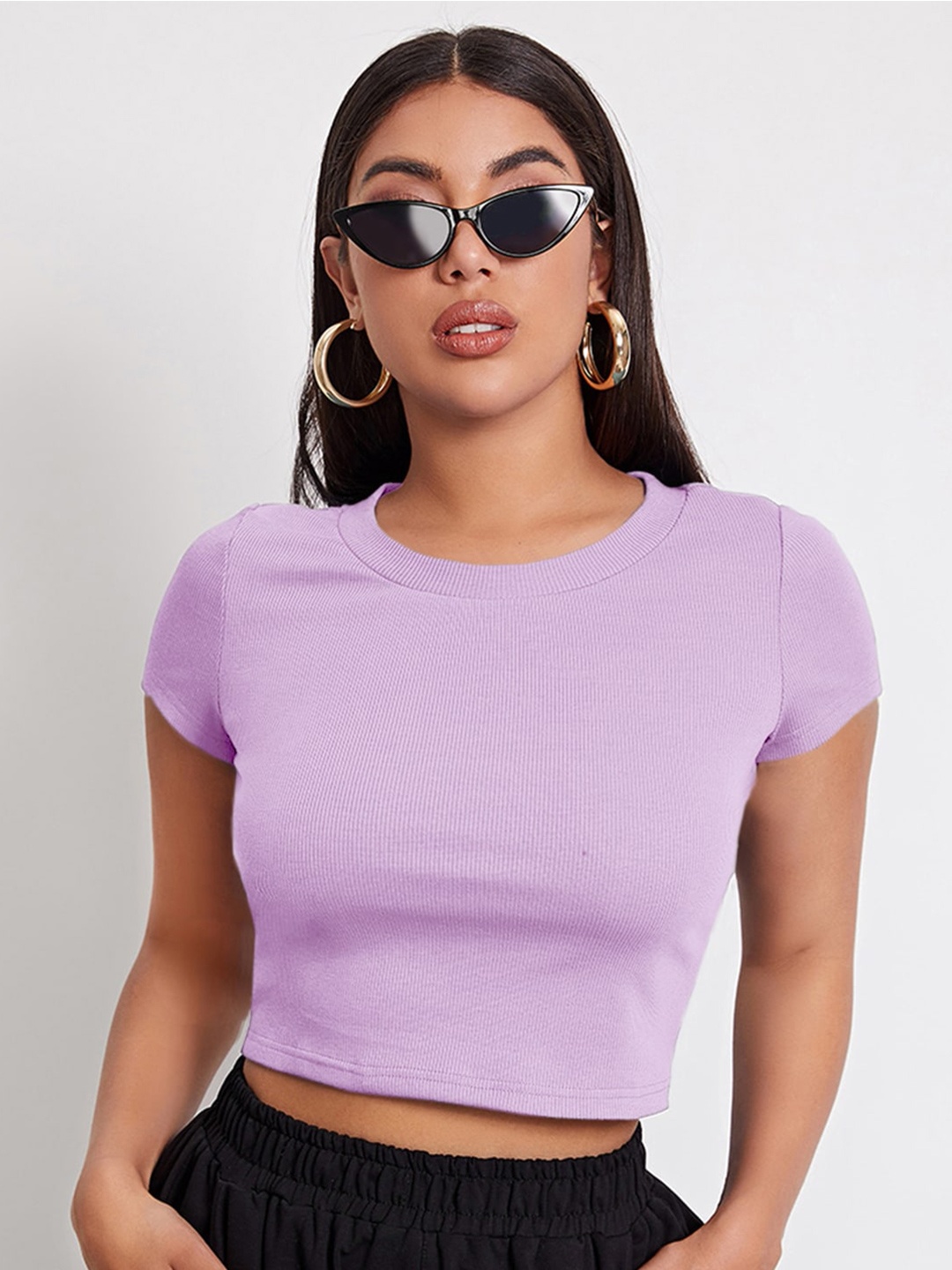 

AAHWAN Women Fitted Top, Purple