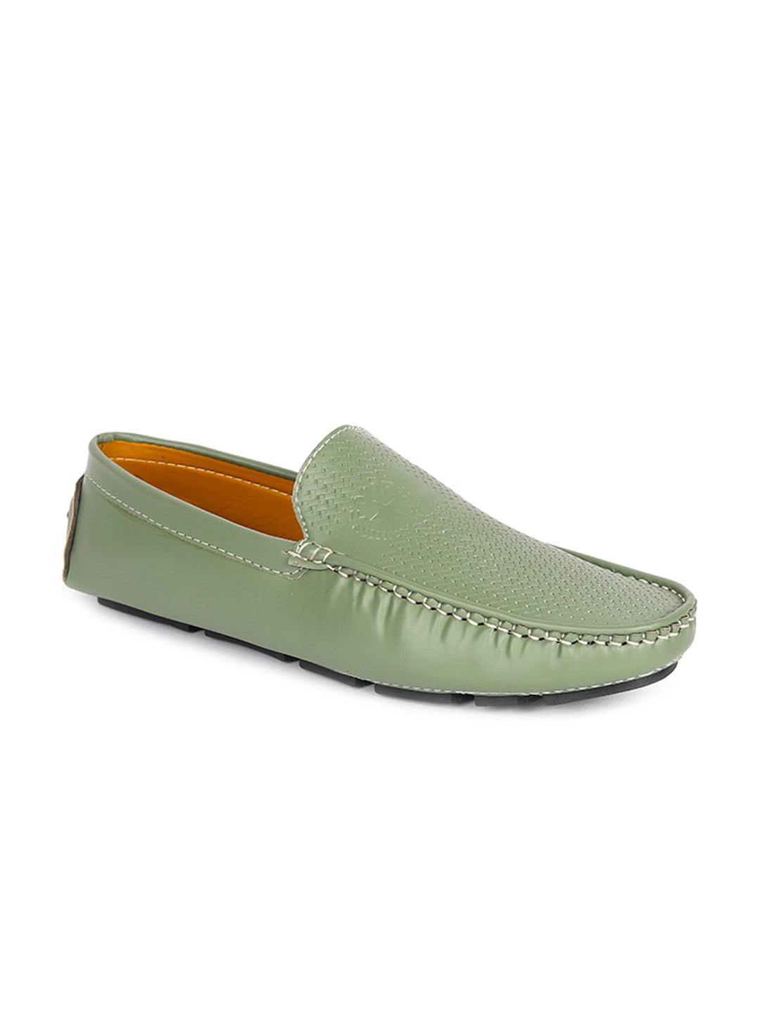 

FOUR STAR TRUCK SALES Men Olive Green Textured Loafers