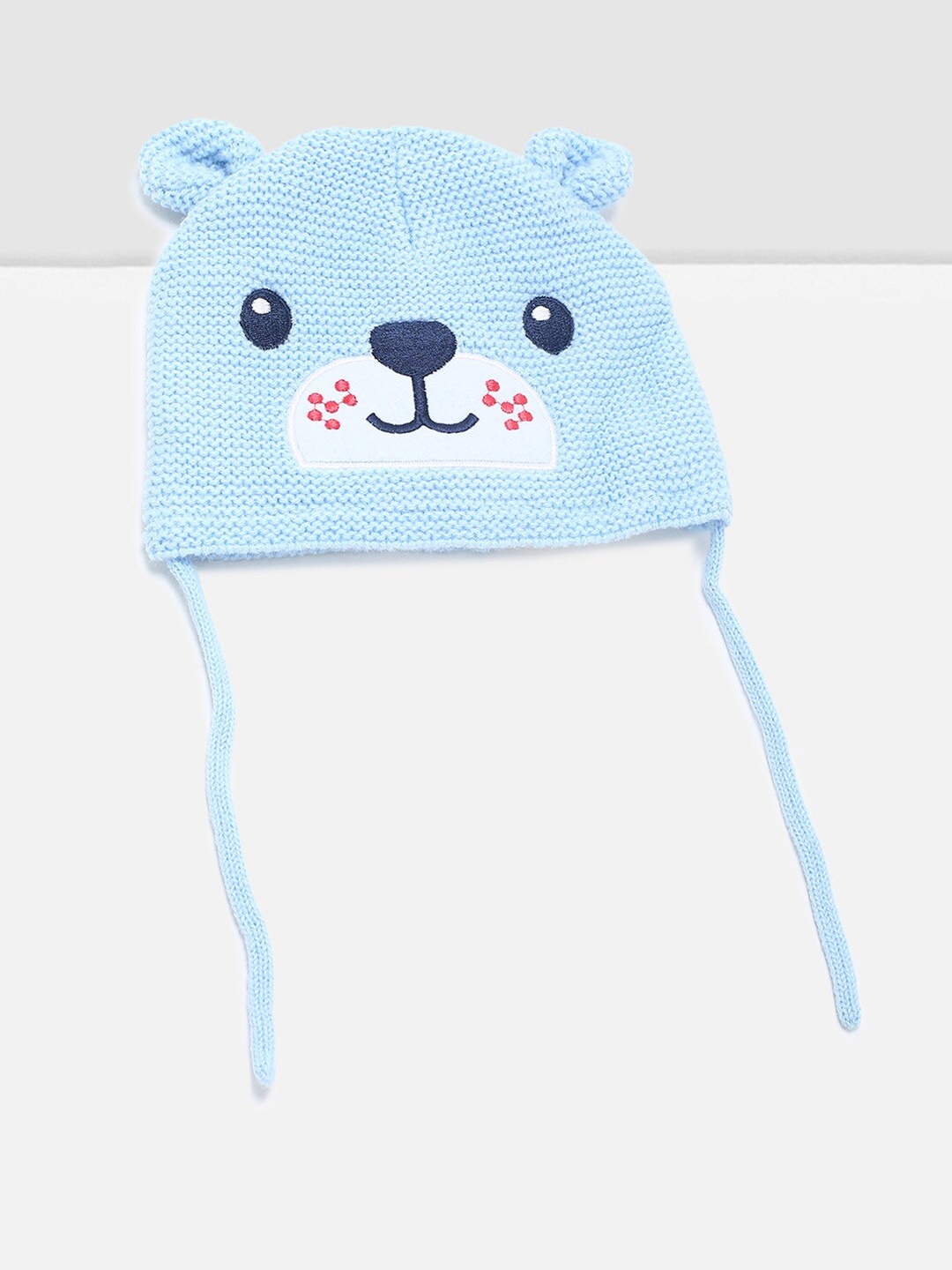 

max Women Blue & White Printed Acrylic Beanie