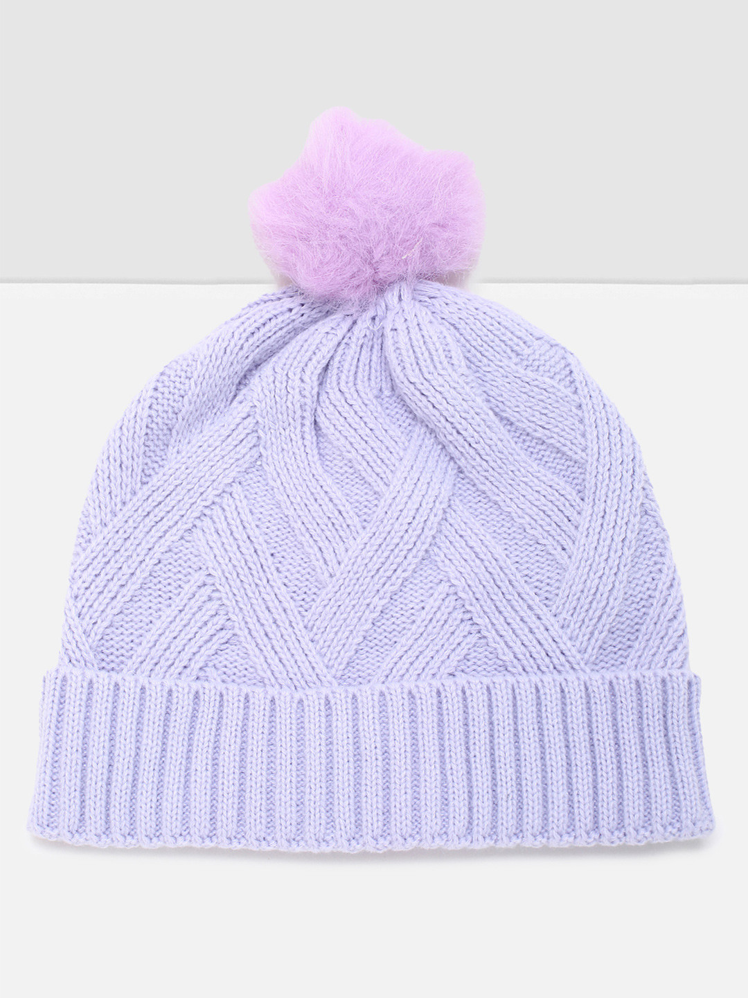

max Women Self Design Beanie, Lavender