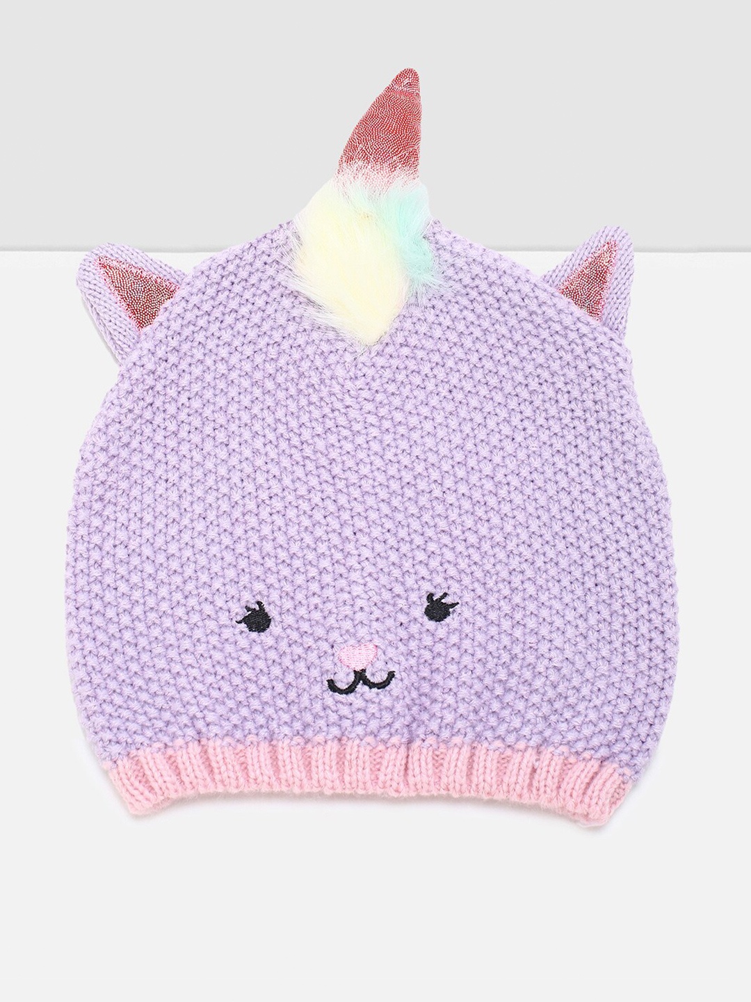 

max Girls Purple & Black Beanie