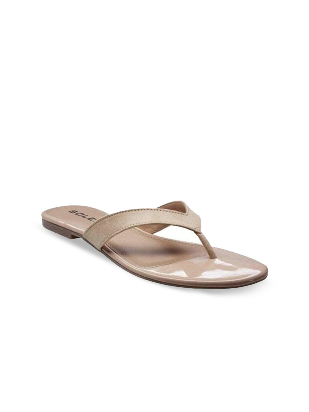 

SOLES Women Beige Open Toe Flats