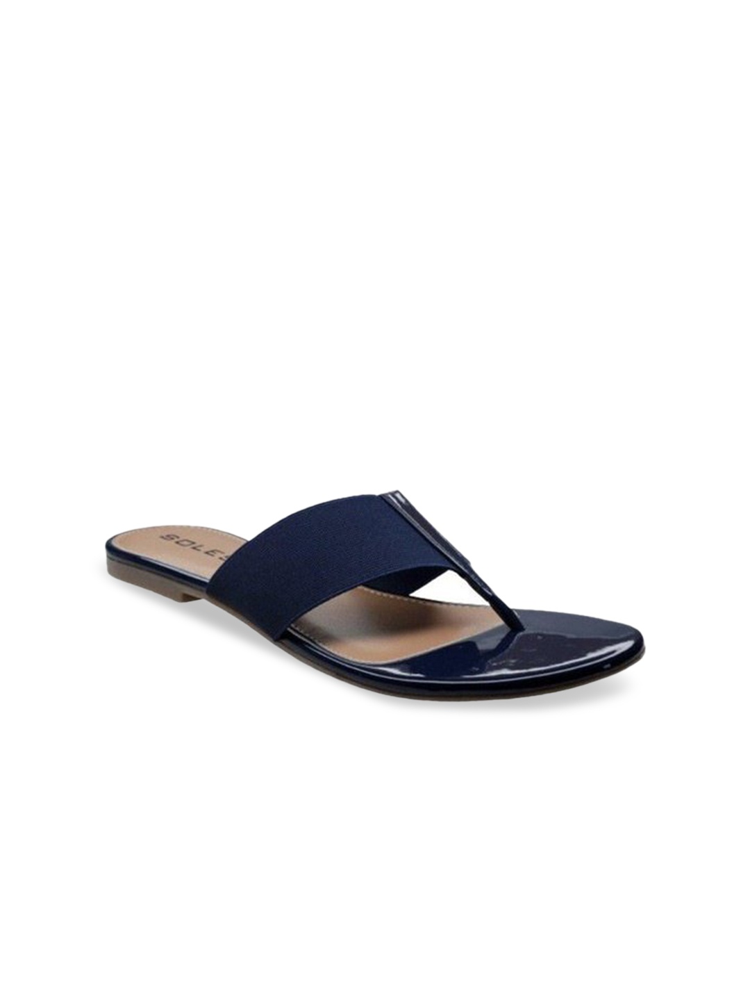 

SOLES Women Blue T-Strap Flats