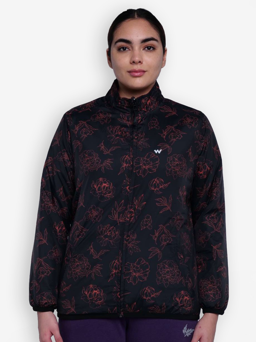 

Wildcraft Women Black Floral Water Resistant Outdoor Tailored Jacket