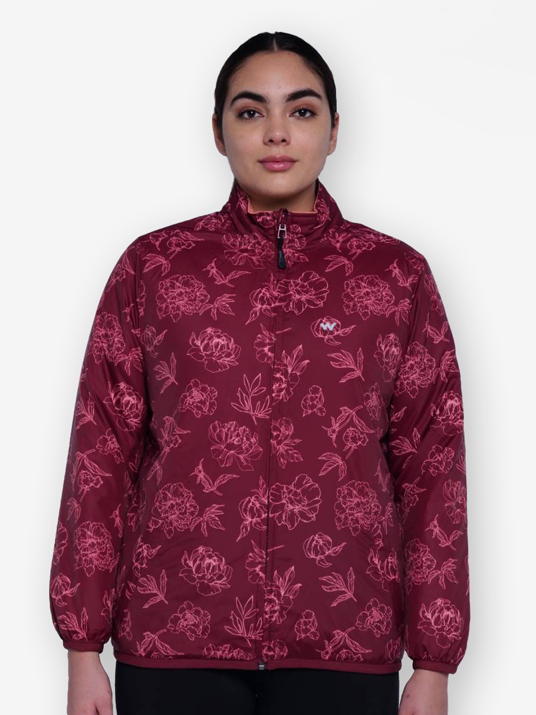 Wildcraft Women Maroon Floral Water Resistant Outdoor Tailored Jacket