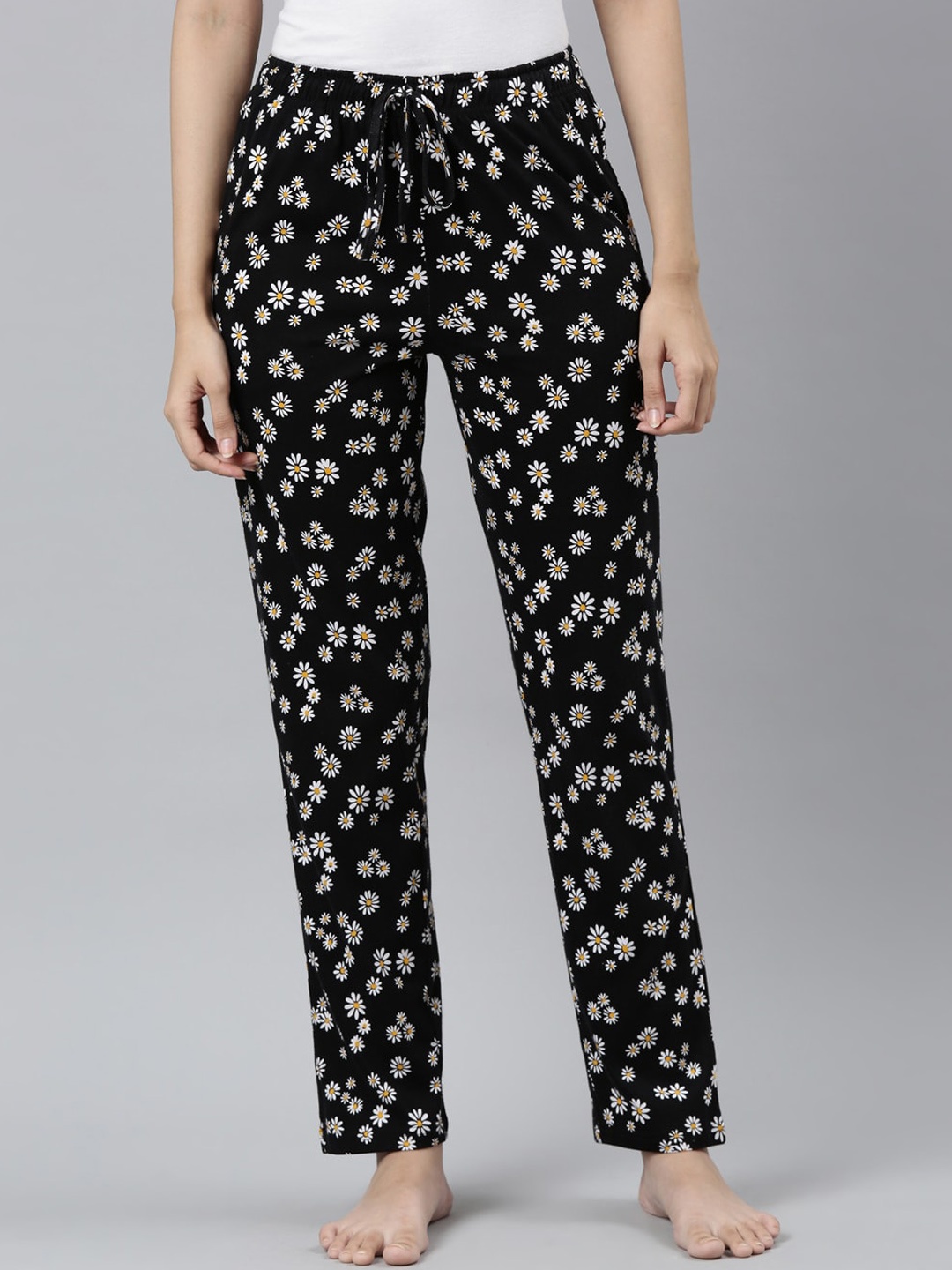 

Go Colors Women Black Printed Lounge Pants