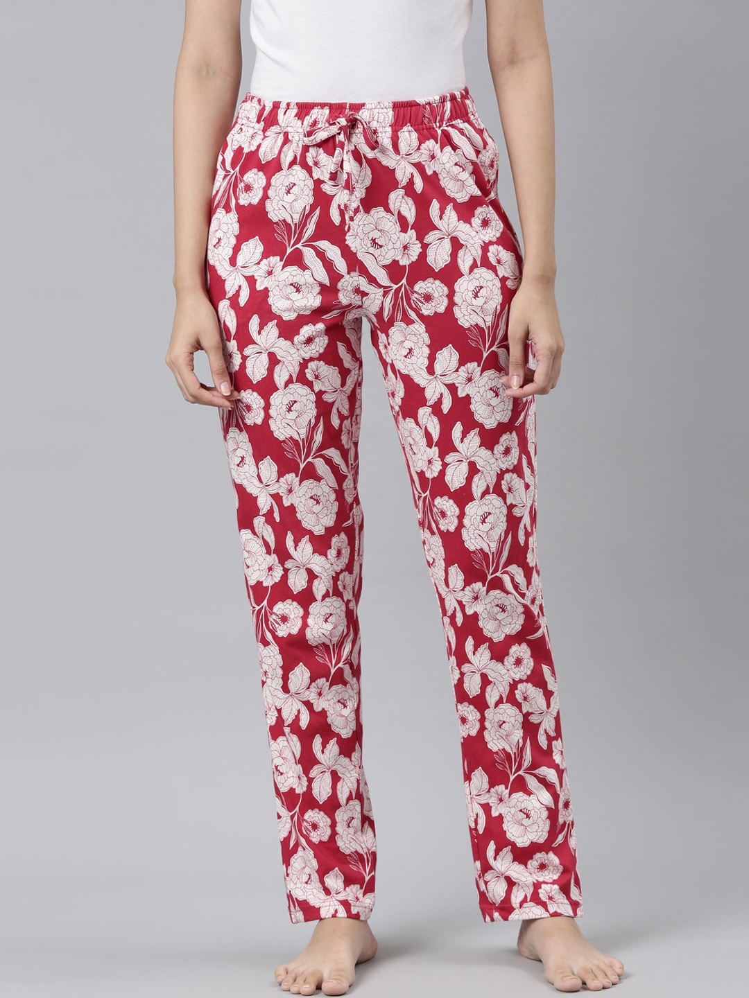 

Go Colors Women Red Printed Lounge Pants
