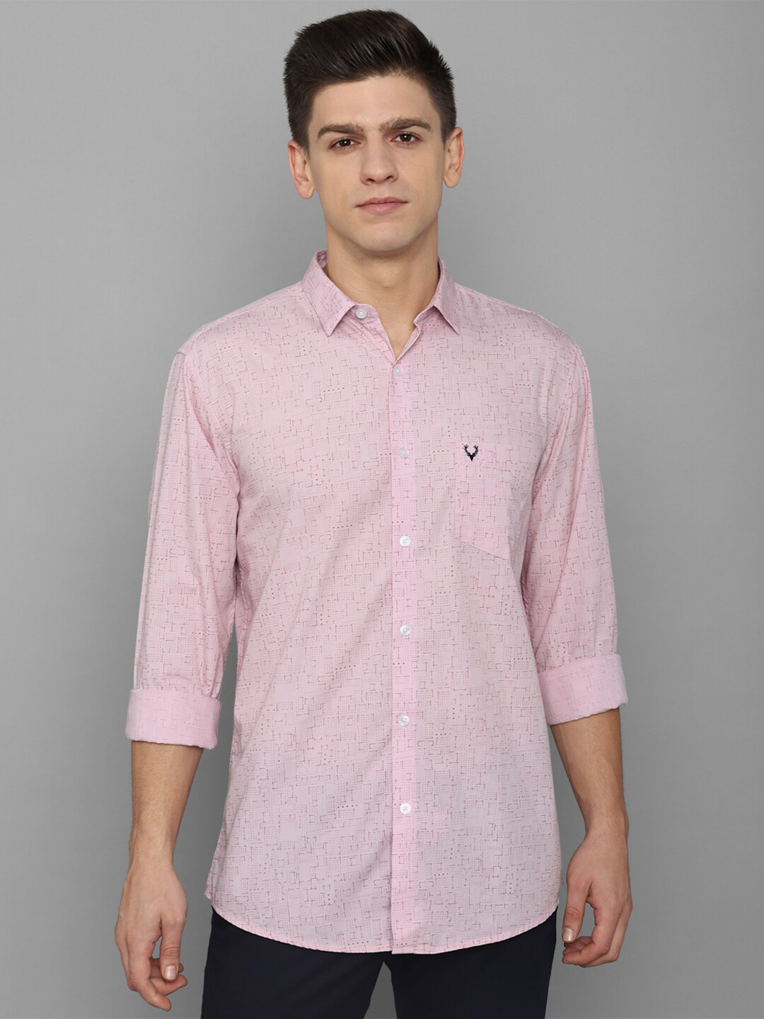 

Allen Solly Men Pink Slim Fit Cotton Casual Shirt