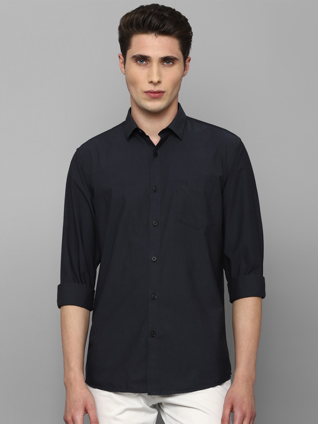 

Allen Solly Men Grey Comfort Slim Fit Cotton Casual Shirt