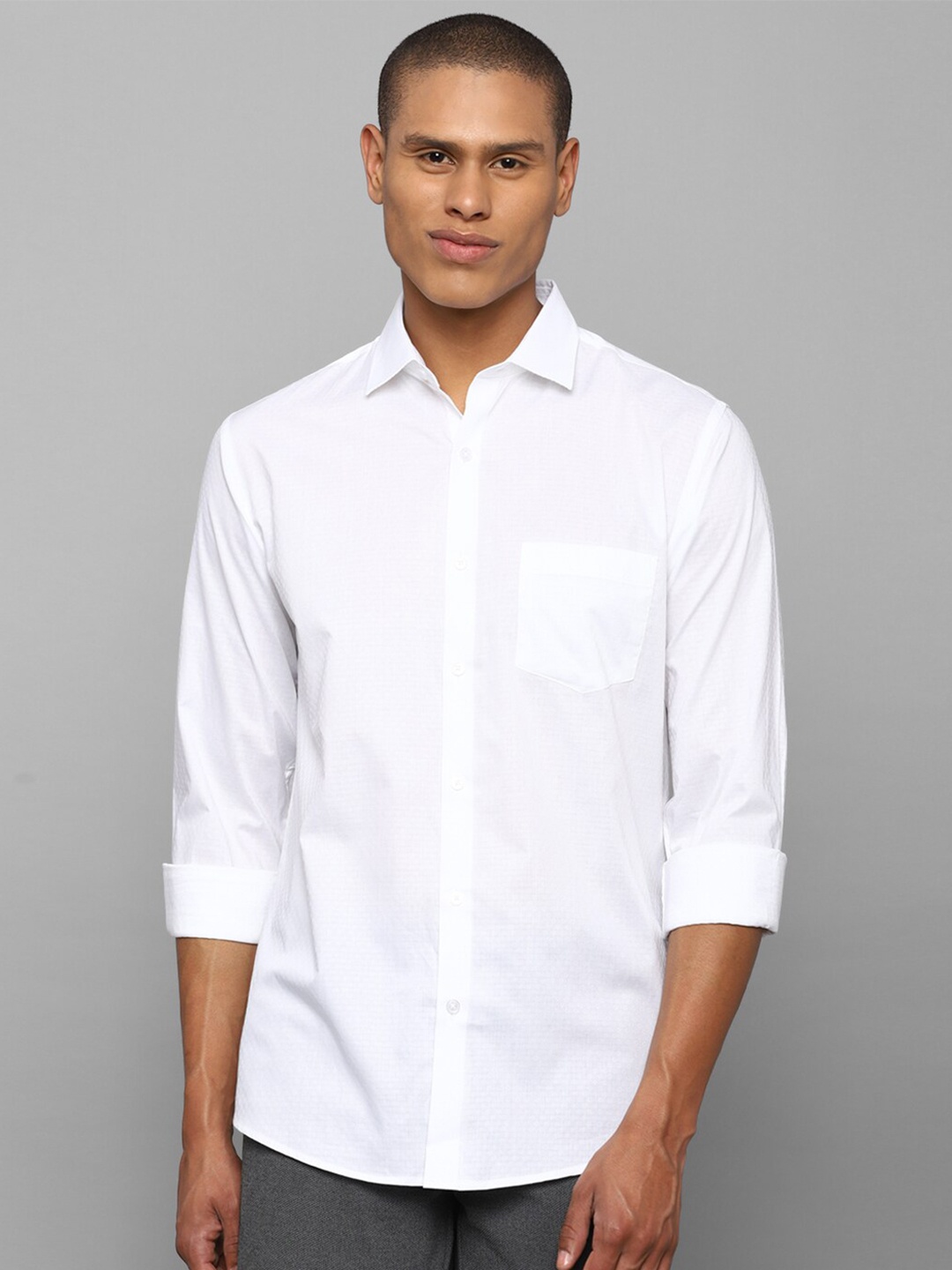 

Allen Solly Men White Comfort Slim Fit Cotton Casual Shirt