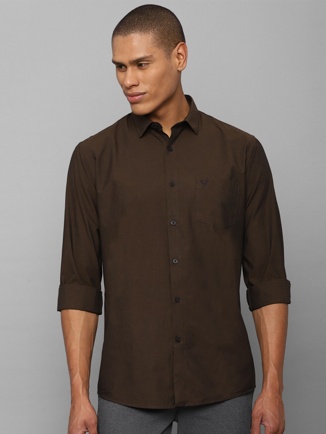 

Allen Solly Men Brown Comfort Slim Fit Casual Cotton Shirt