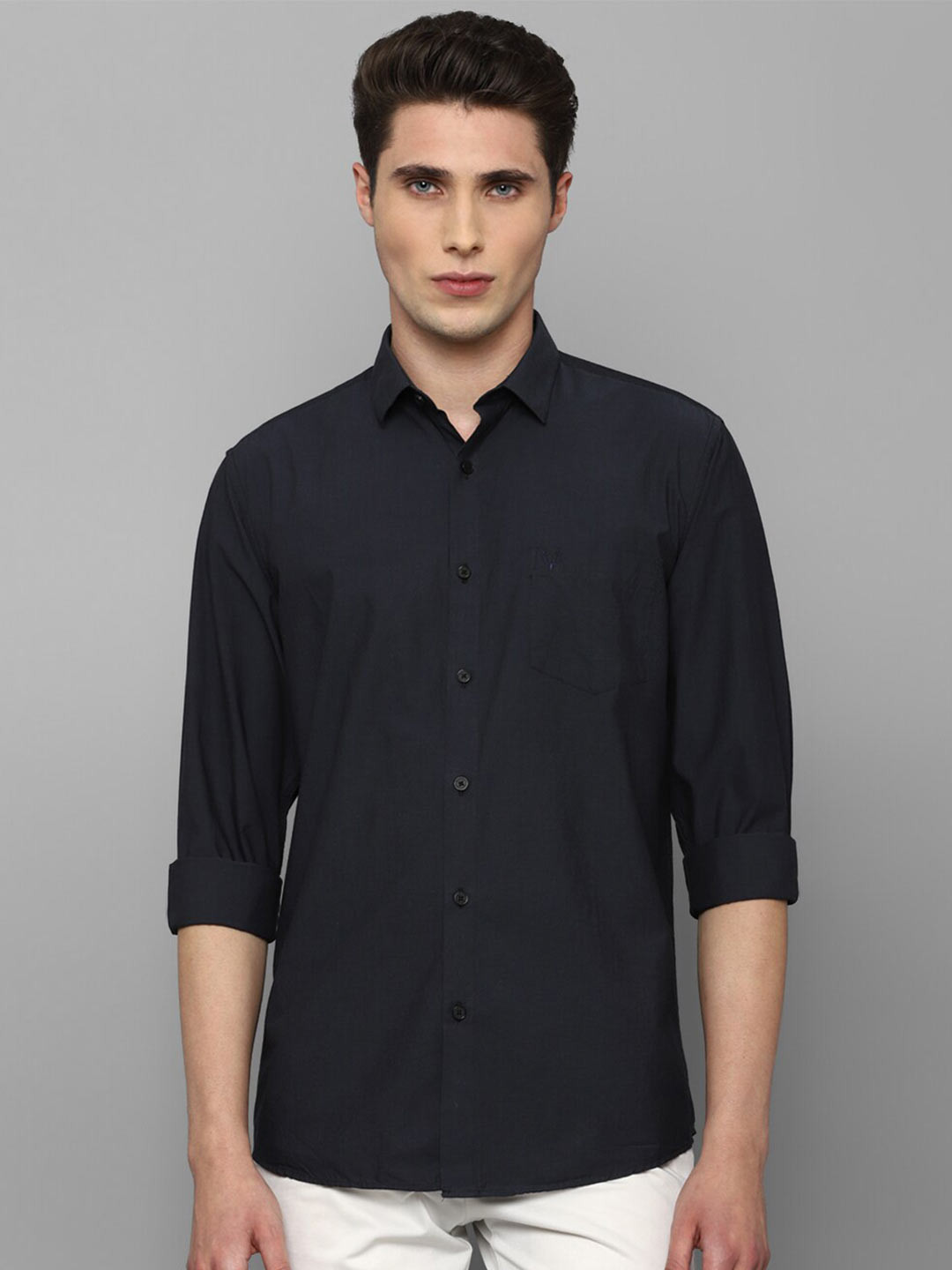 

Allen Solly Men Grey Comfort Slim Fit Cotton Casual Shirt