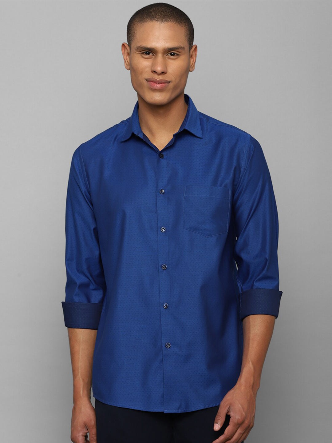 

Allen Solly Men Blue Comfort Slim Fit Cotton Casual Shirt