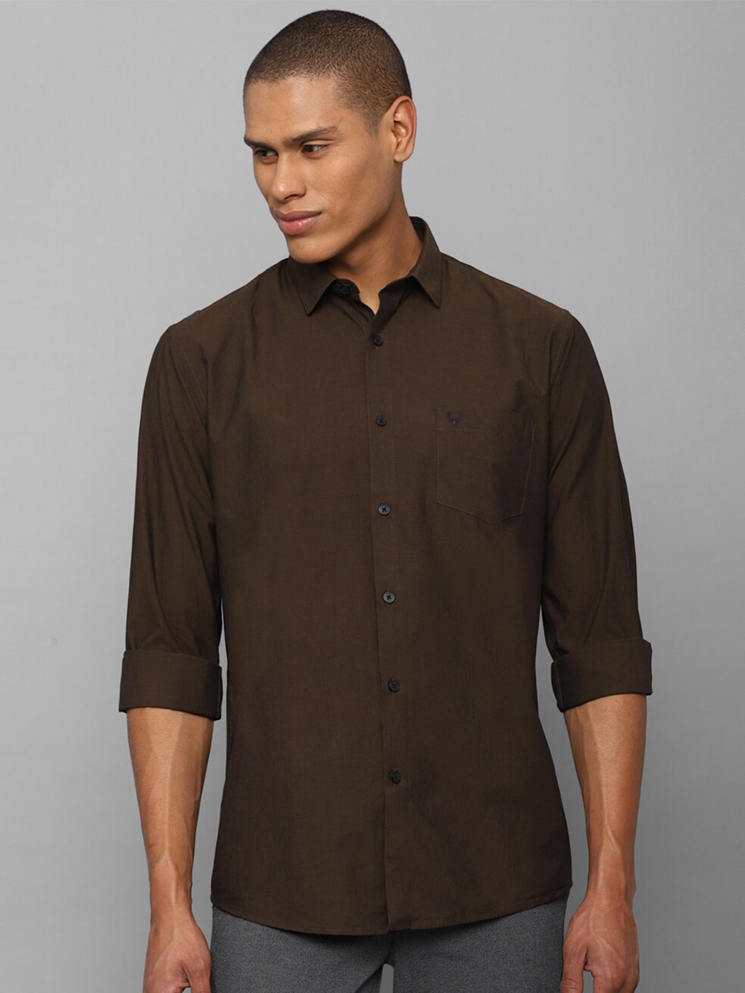 

Allen Solly Men Brown Comfort Slim Fit Cotton Casual Shirt