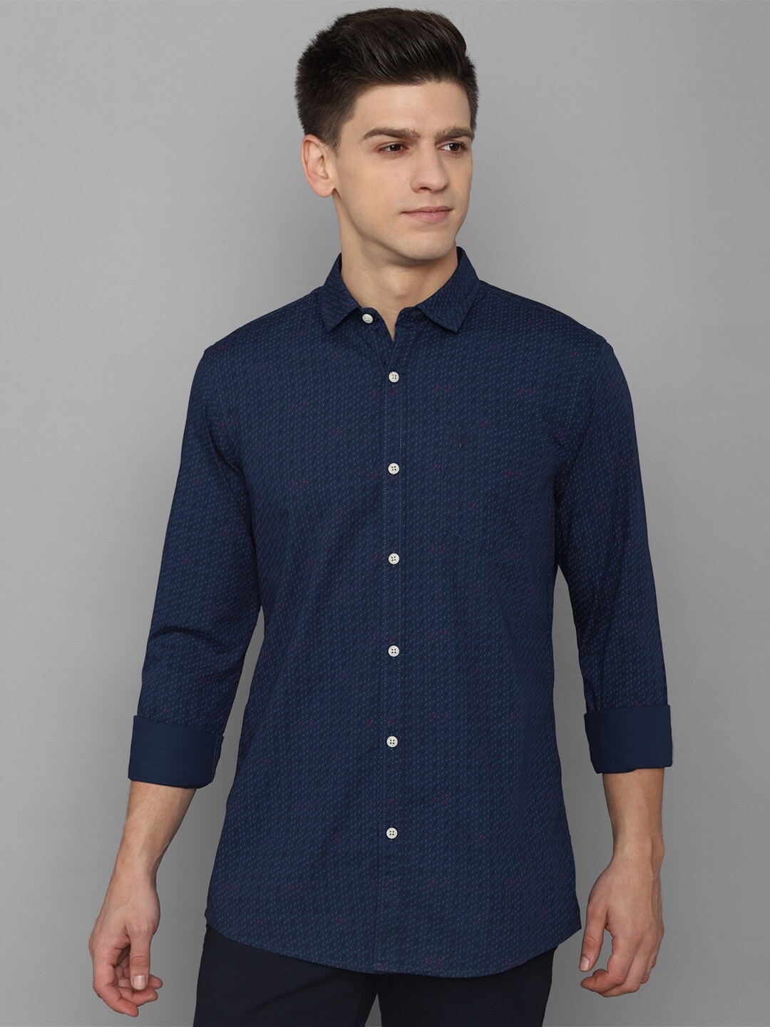 

Allen Solly Sport Men Navy Blue Printed Casual Cotton Shirt