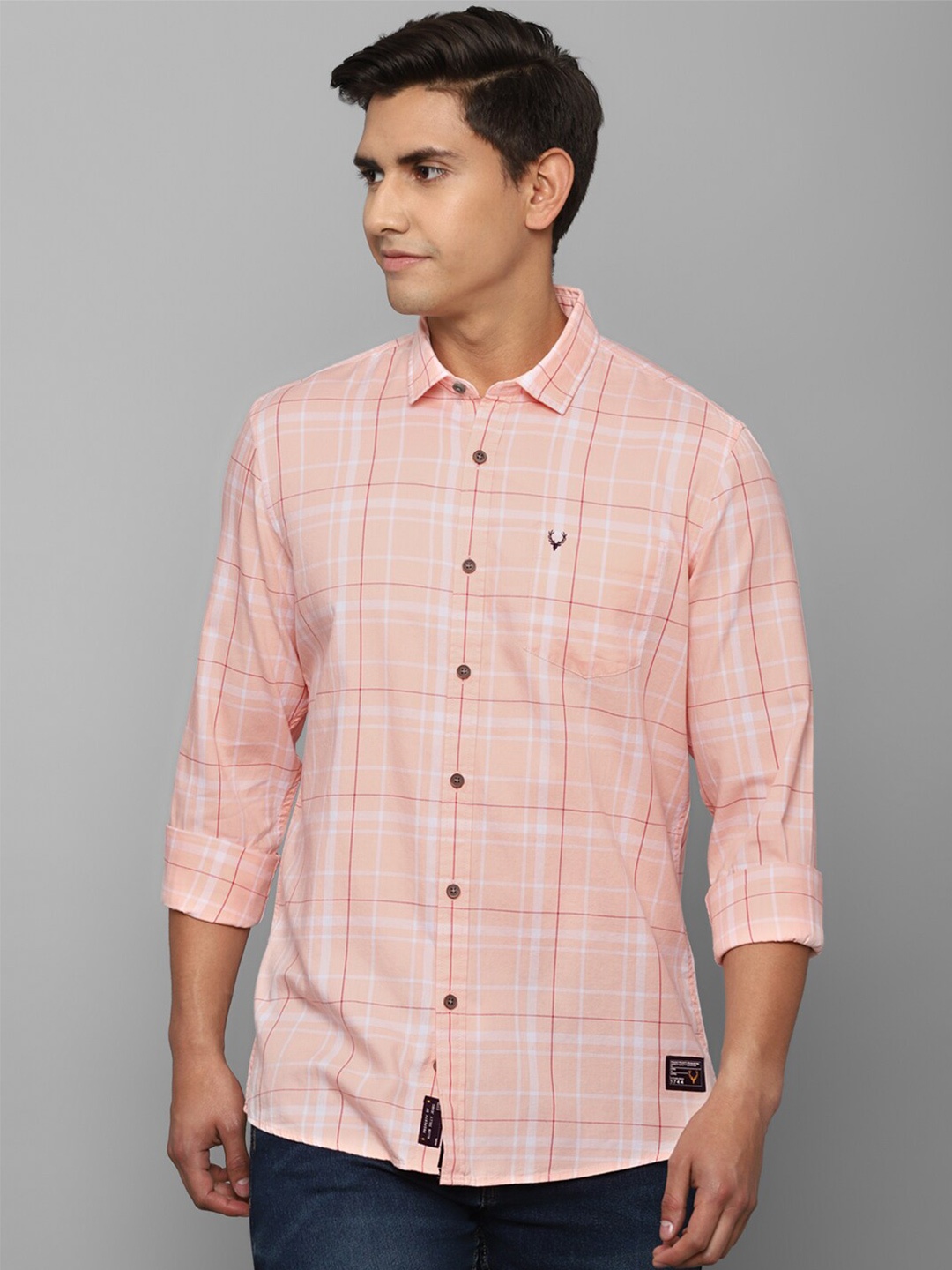 

Allen Solly Sport Men Coral Tartan Checked Casual Cotton Shirt