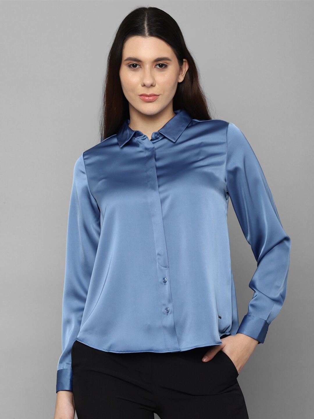 

Allen Solly Woman Women Blue Casual Shirt