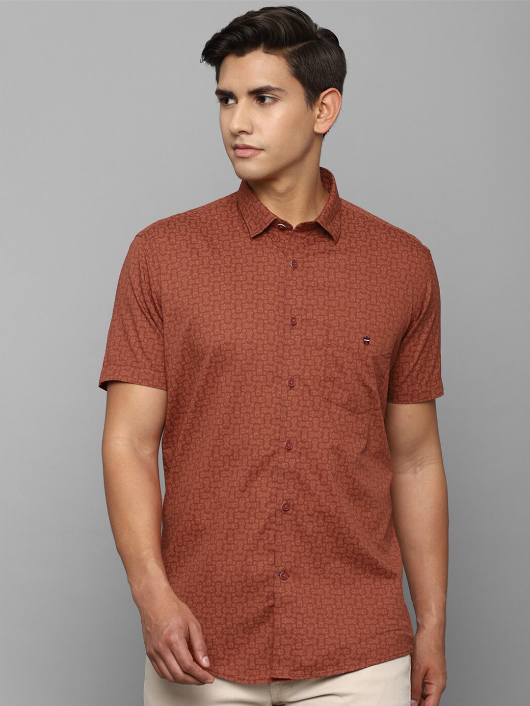 

Louis Philippe Sport Men Orange Slim Fit Printed Casual Shirt