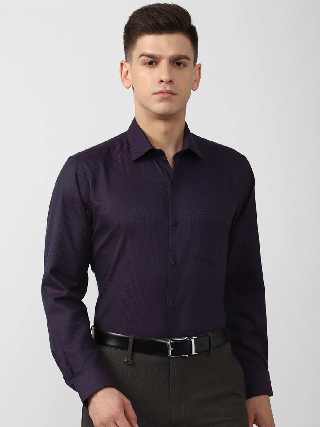 

Van Heusen Men Purple Cotton Formal Shirt