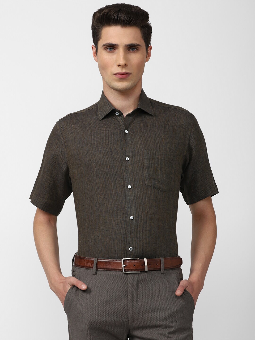 

Van Heusen Men Brown Formal Shirt