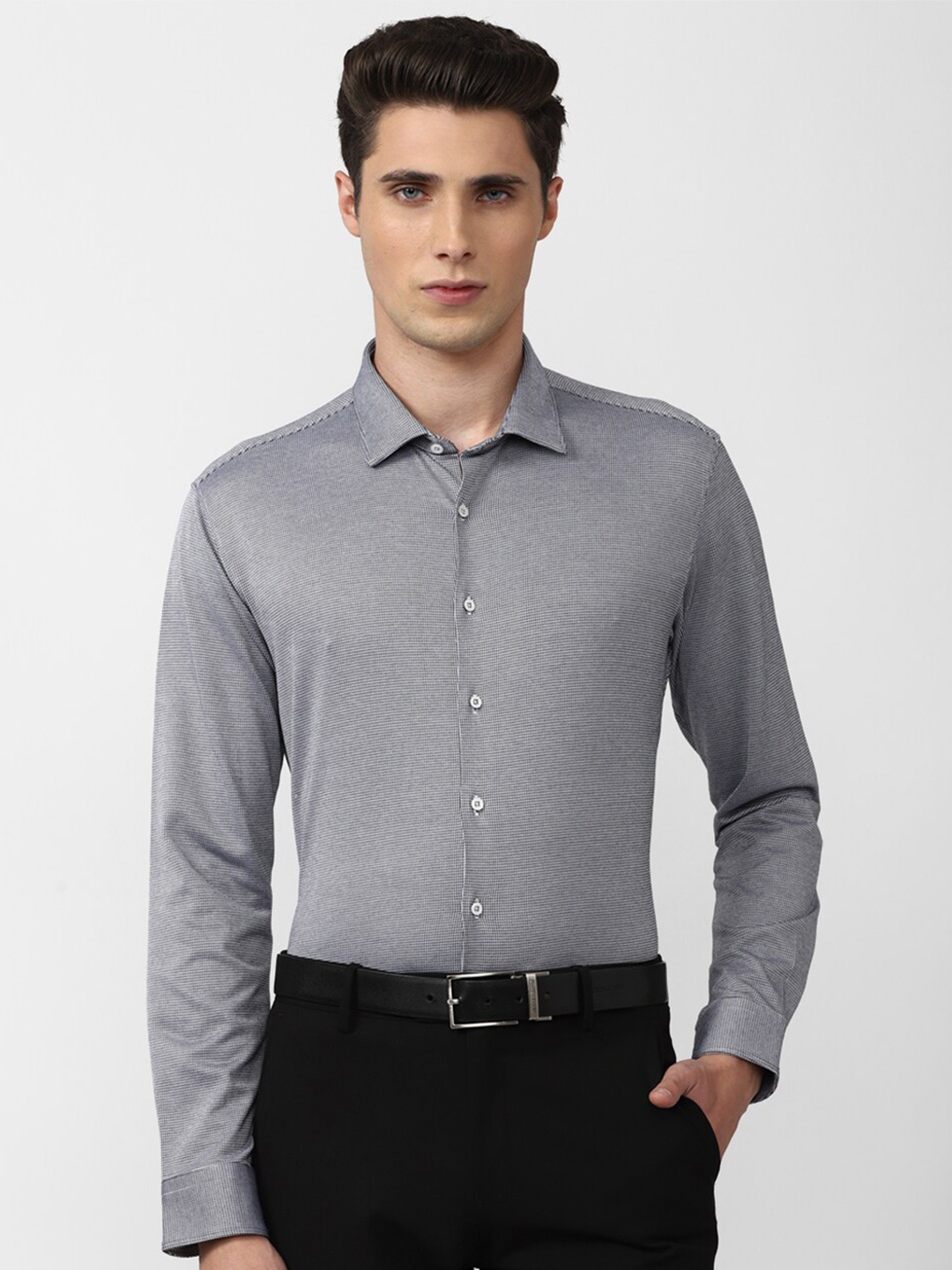 

Van Heusen Men Grey Pure Cotton Slim Fit Formal Shirt