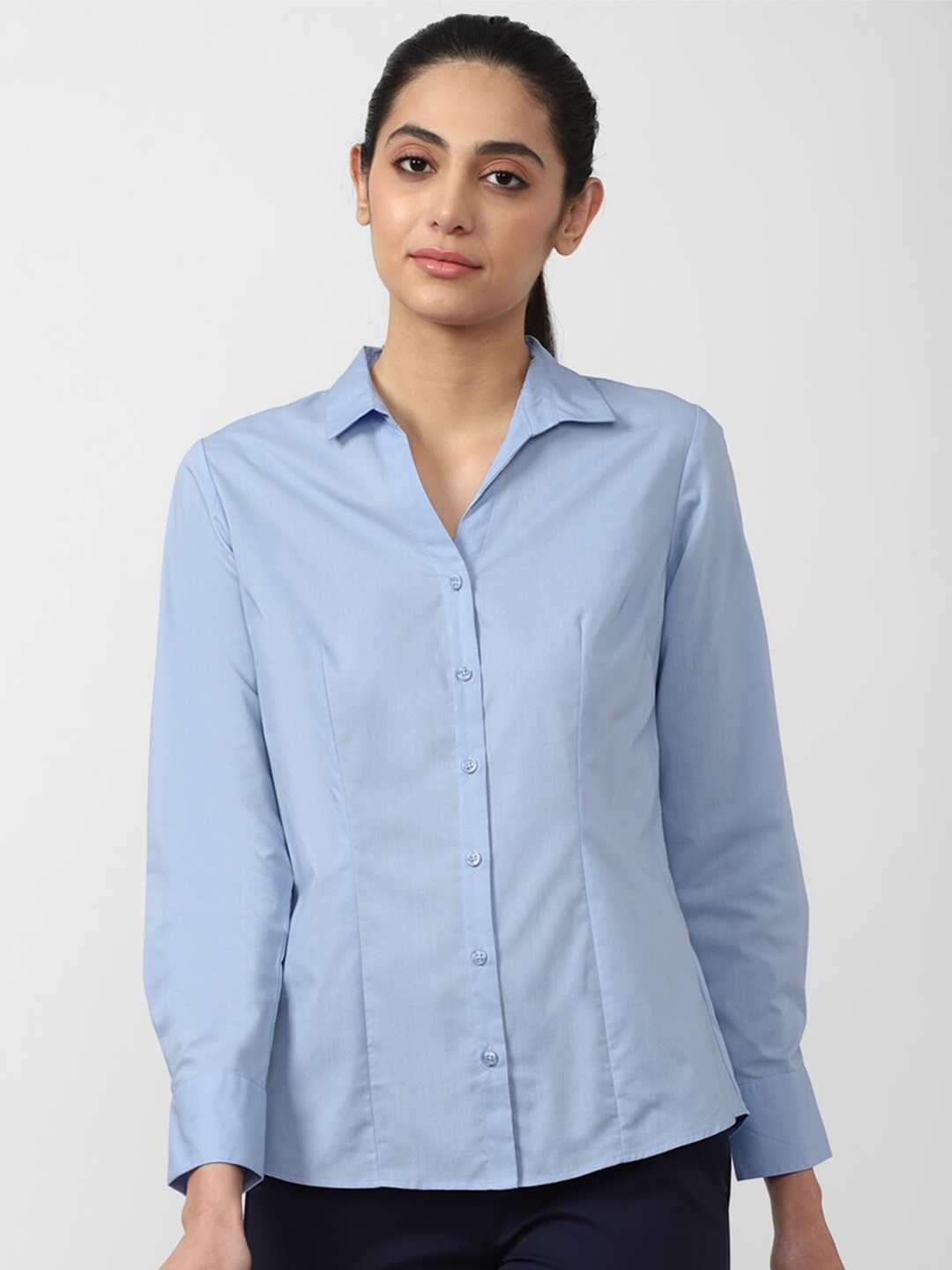 

Van Heusen Woman Spread Collar Formal Shirt, Blue